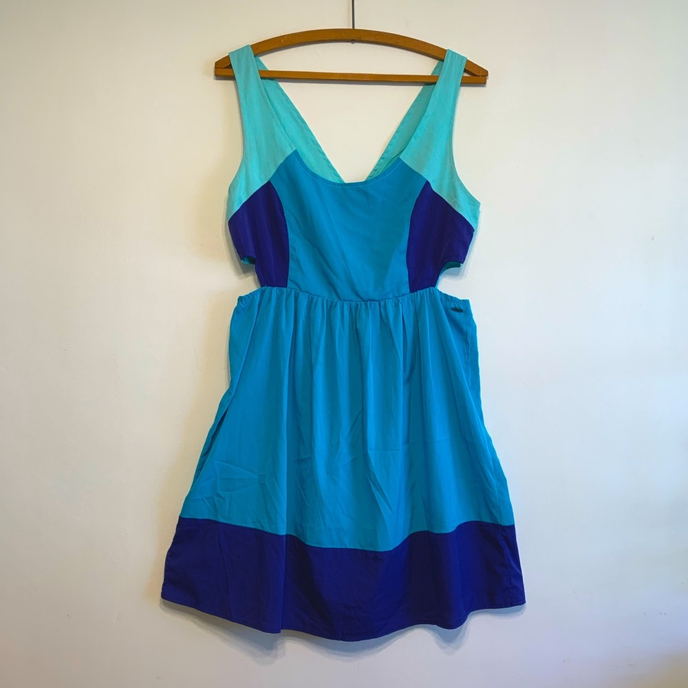 Roxy Turquoise Colorblock Dress, Size L